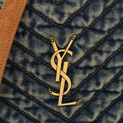 Saint Laurent Denim Quilted Monogram Round Crossbody Bag Rodeo Blue 8 of 10