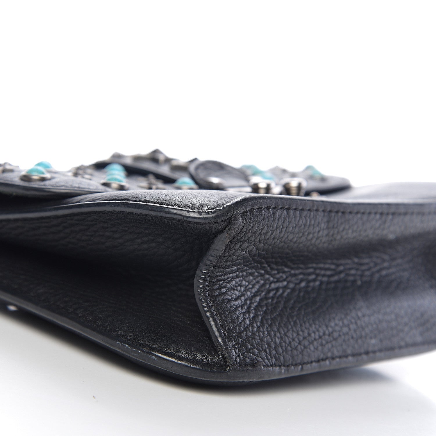 Valentino Garavani Pebbled Calfskin Star Studded Small Lock Flap Black 6 of 10