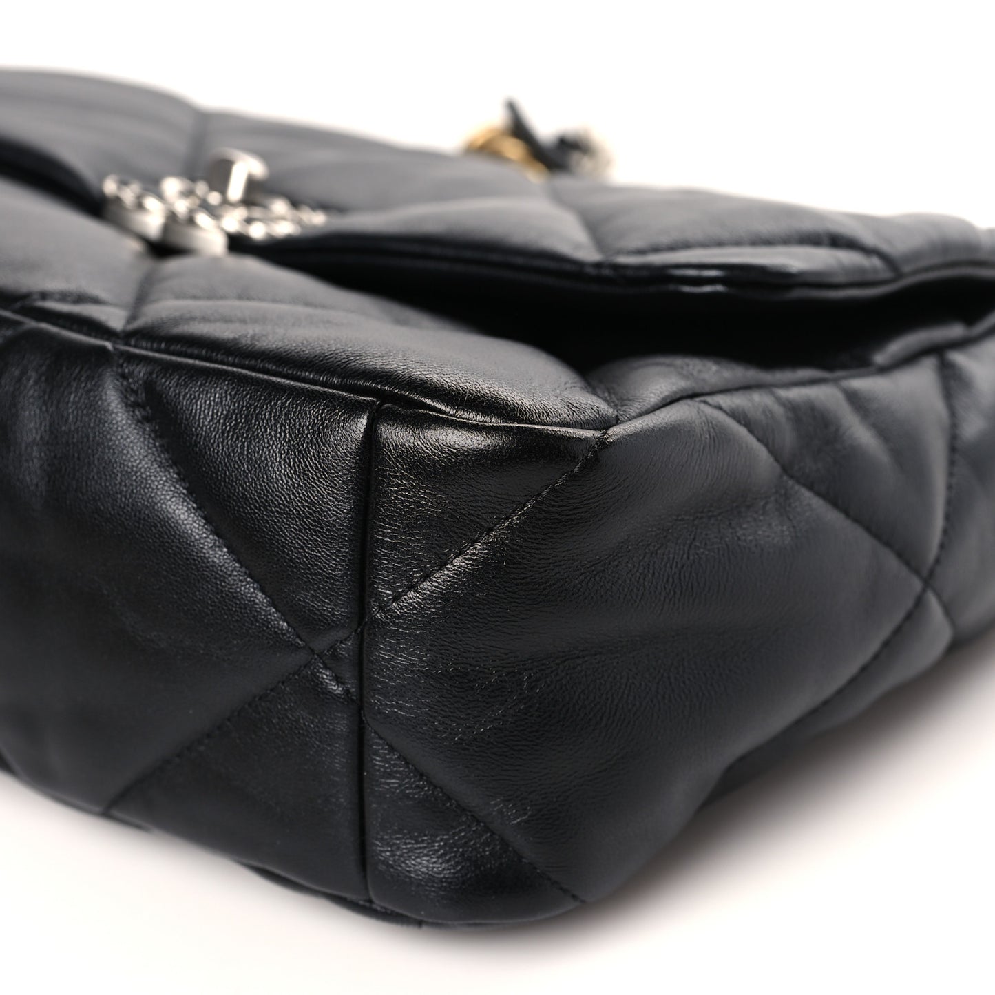 Lambskin Quilted Large Chanel 19 Flap Black