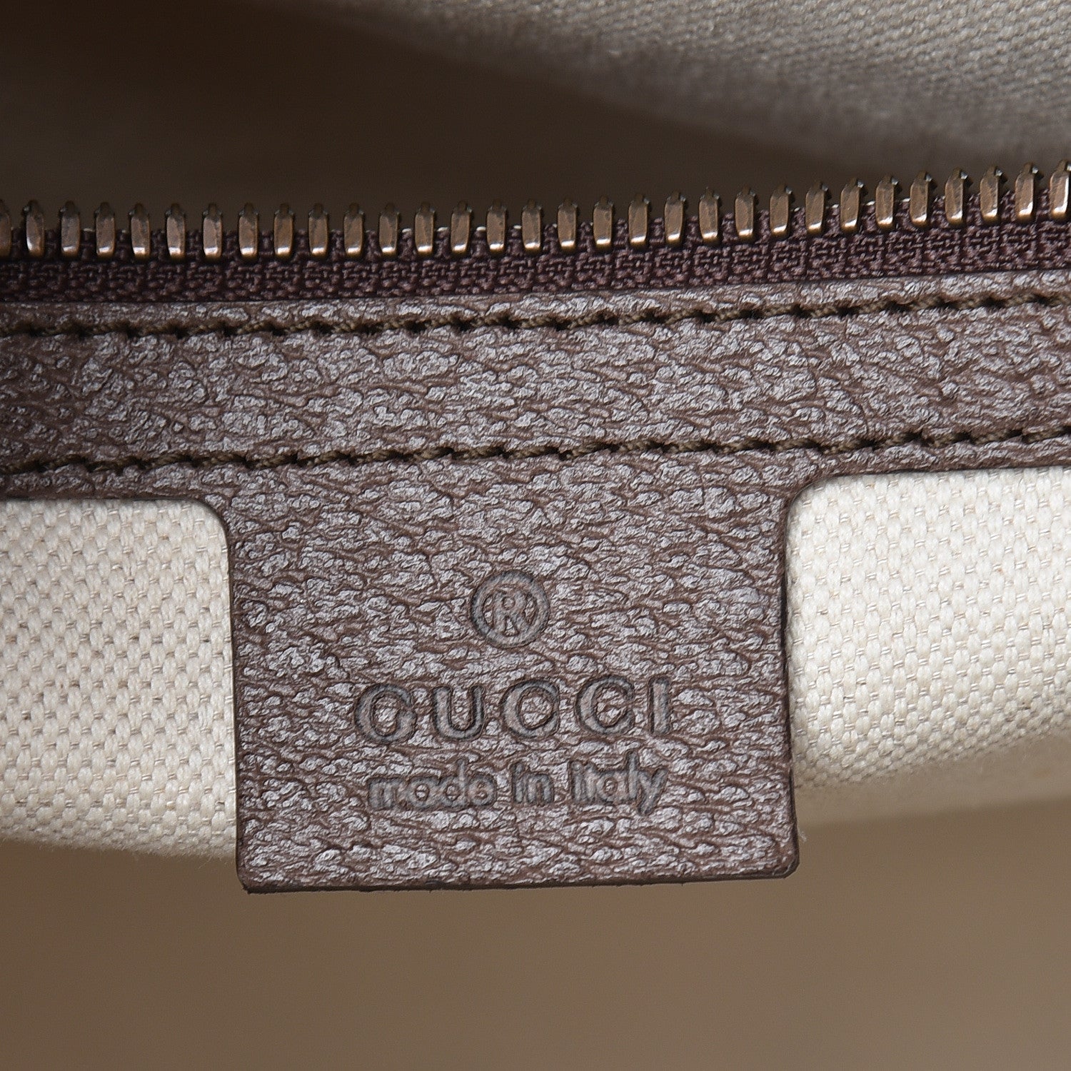 Gucci GG Supreme Monogram Textured Calfskin Web Medium Ophidia Slip Handle Tote Beige Ebony New Acero 7 of 11