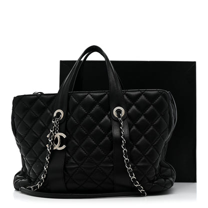Chanel Lambskin Quilted Easy Carry Shopping Tote Black 17 of 17