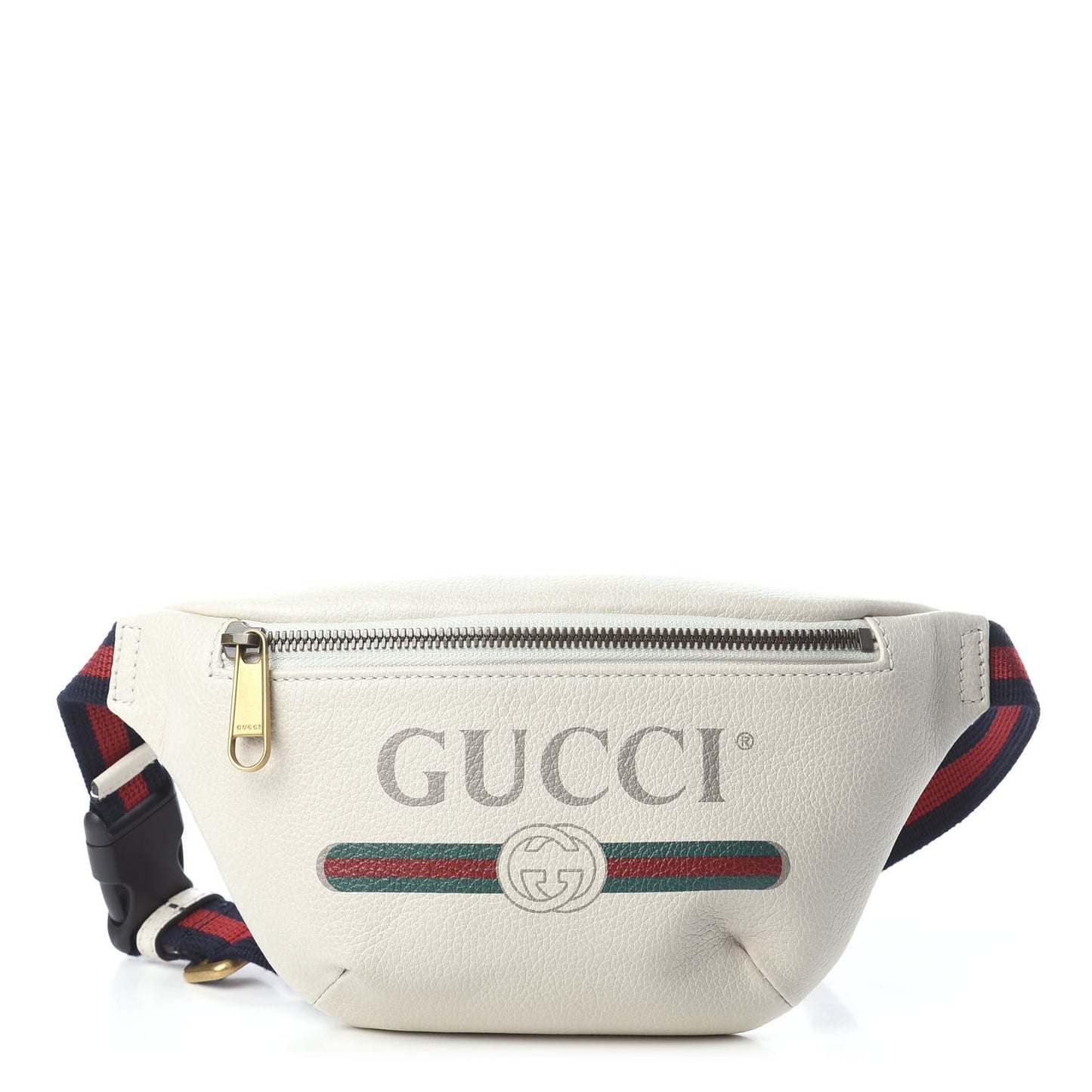 Grained Calfskin Small Logo Belt Bag White