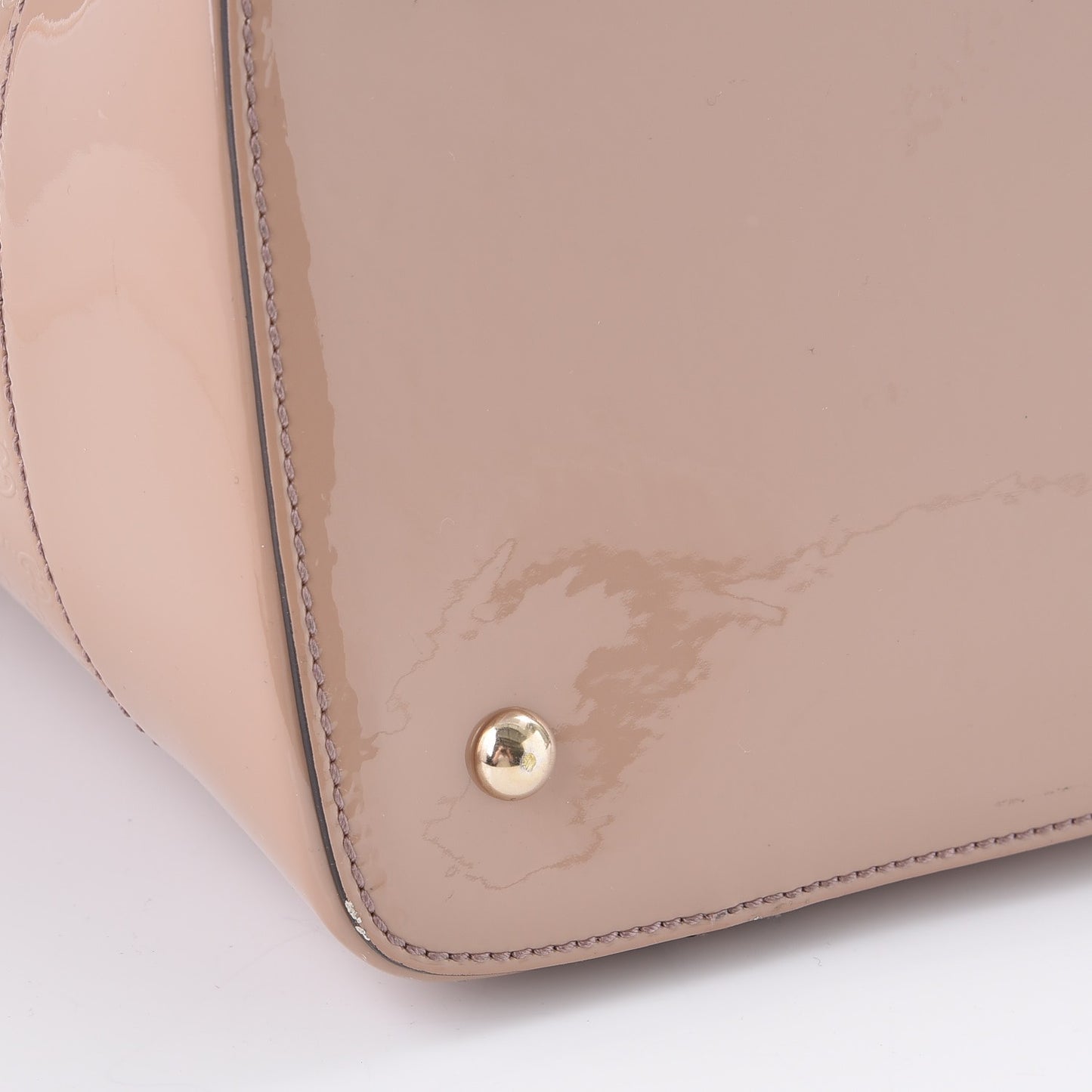 Patent Microguccissima Medium Nice Top Handle Dome Bag Dark Cipria