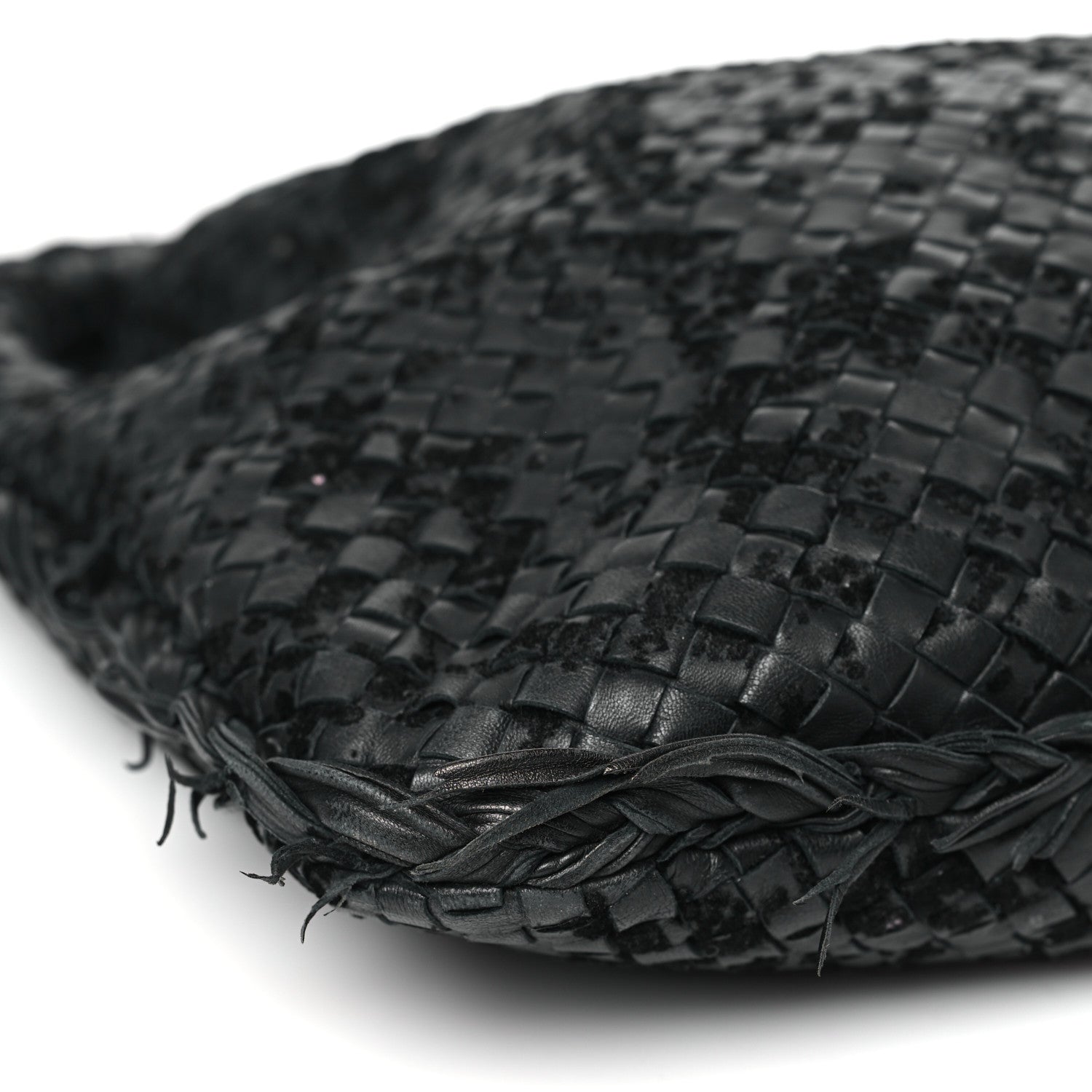Bottega Veneta Nappa Velours Intrecciato Fuzzy Medium Veneta Hobo Black 8 of 9
