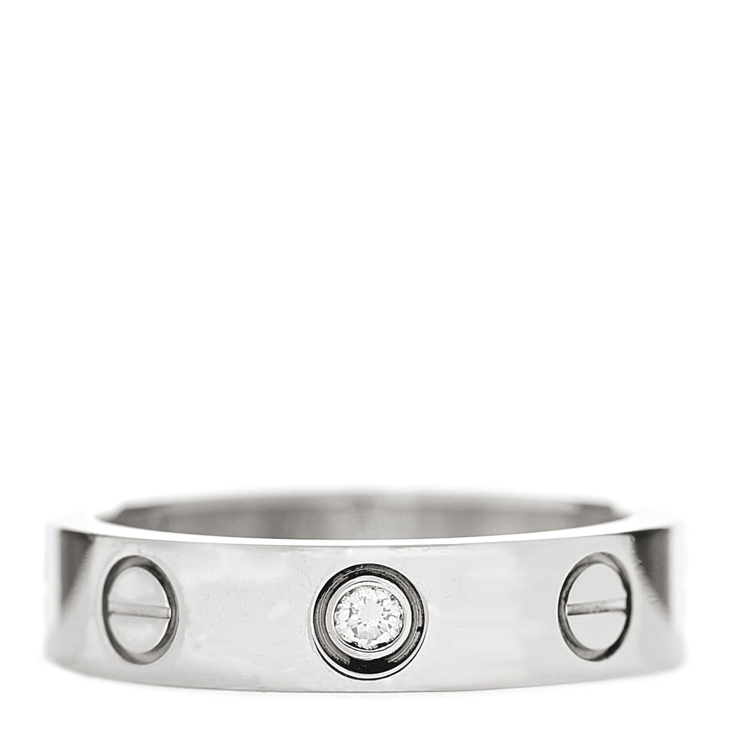 18K White Gold Diamond 4mm LOVE Wedding Band Ring 46 3.75