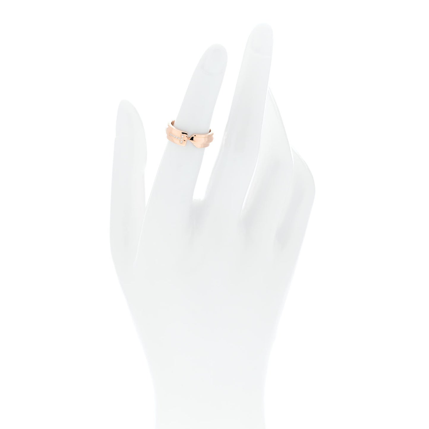 18K Rose Gold Diamond Modern Keys Ring 48 4.5