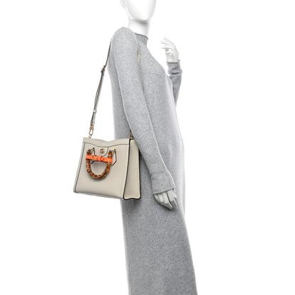 Gucci Wonka Grain Calfskin Small Diana Tote Bag Mystic White Orange Fluo 2 of 12