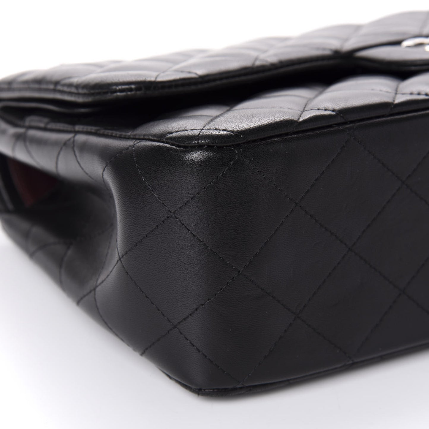 Lambskin Quilted Jumbo Double Flap Black