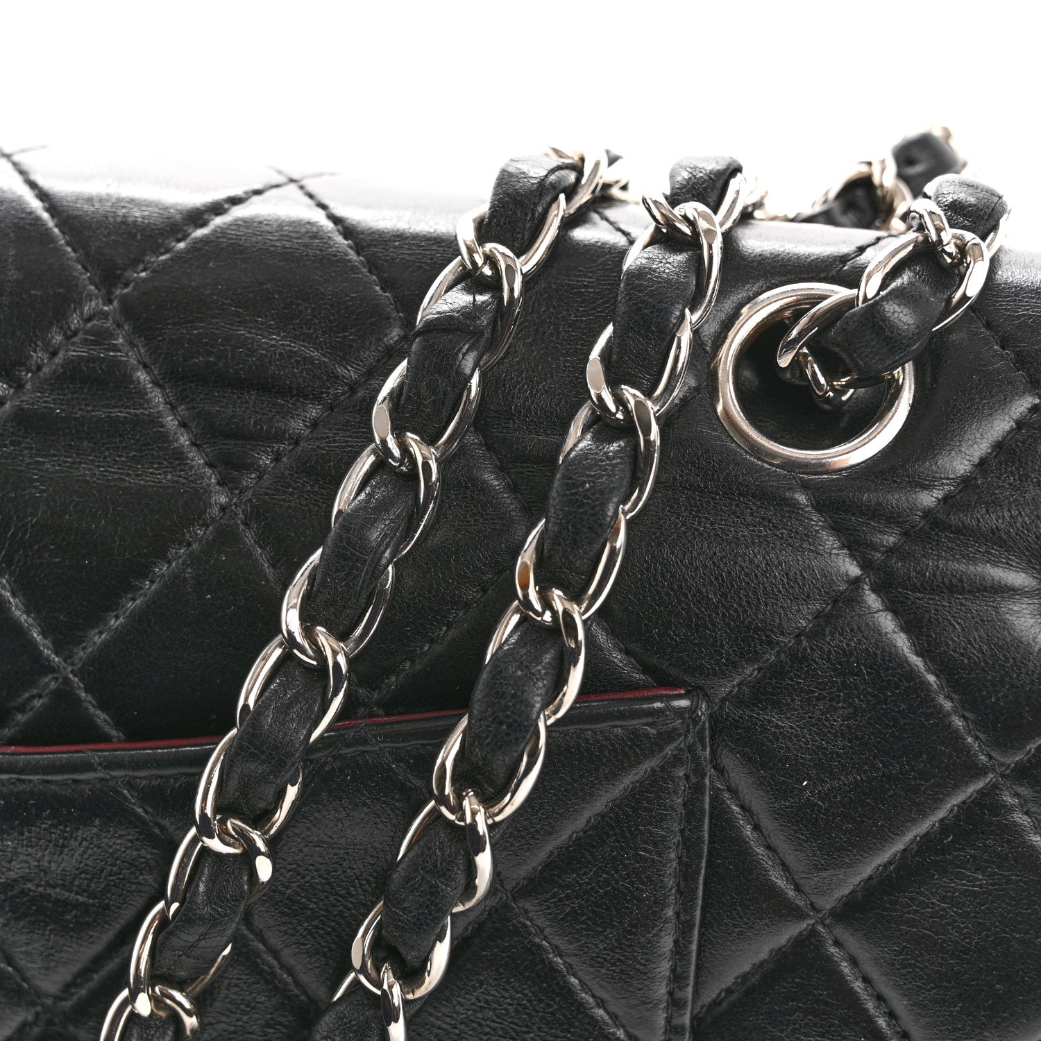 Chanel Lambskin Quilted Medium Double Flap Black 14 of 15