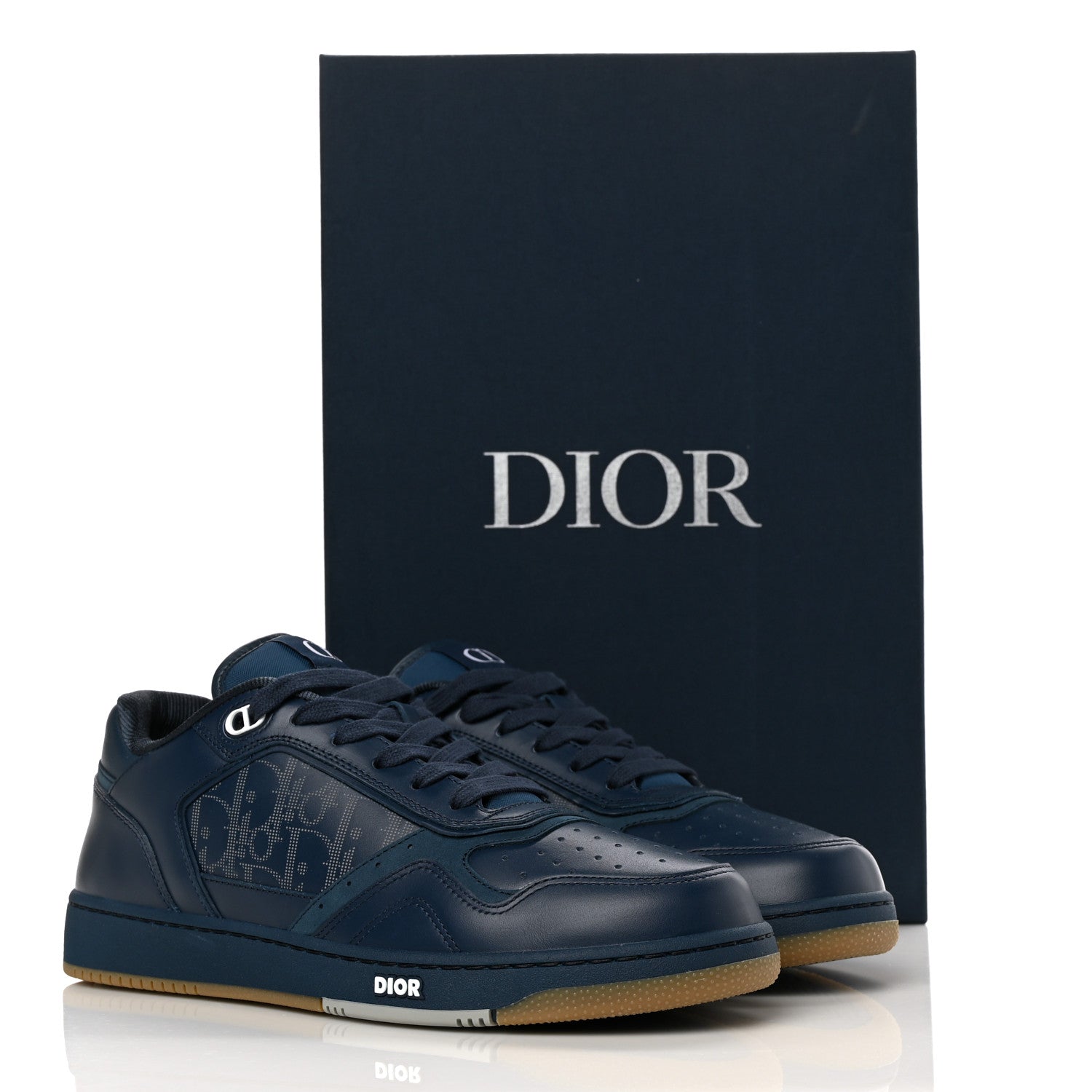 Christian Dior Smooth Calfskin Oblique Galaxy Mens B27 Low Top Sneakers 42 Blue Beige 10 of 10