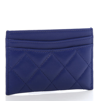 Chanel Lambskin Quilted Card Holder Blue 3 of 9