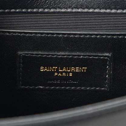 Saint Laurent Smooth Calfskin Medium Braided Monogram Kate Satchel Black 6 of 8
