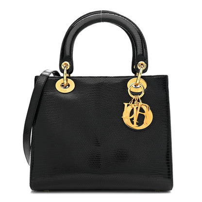 Christian Dior Lizard Medium Lady Dior Black 1 of 12