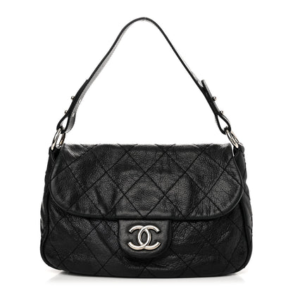 Chanel Glazed Calfskin Stitched On The Road Flap Black 1 of 12