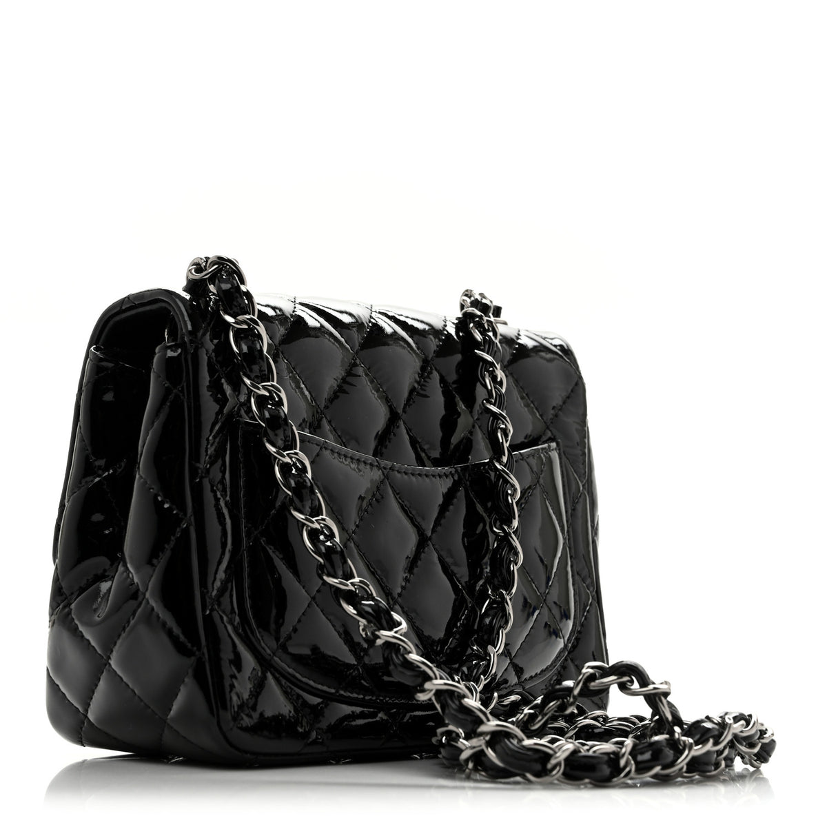 Chanel Patent Calfskin Quilted Mini Square Flap Black 3 of 11