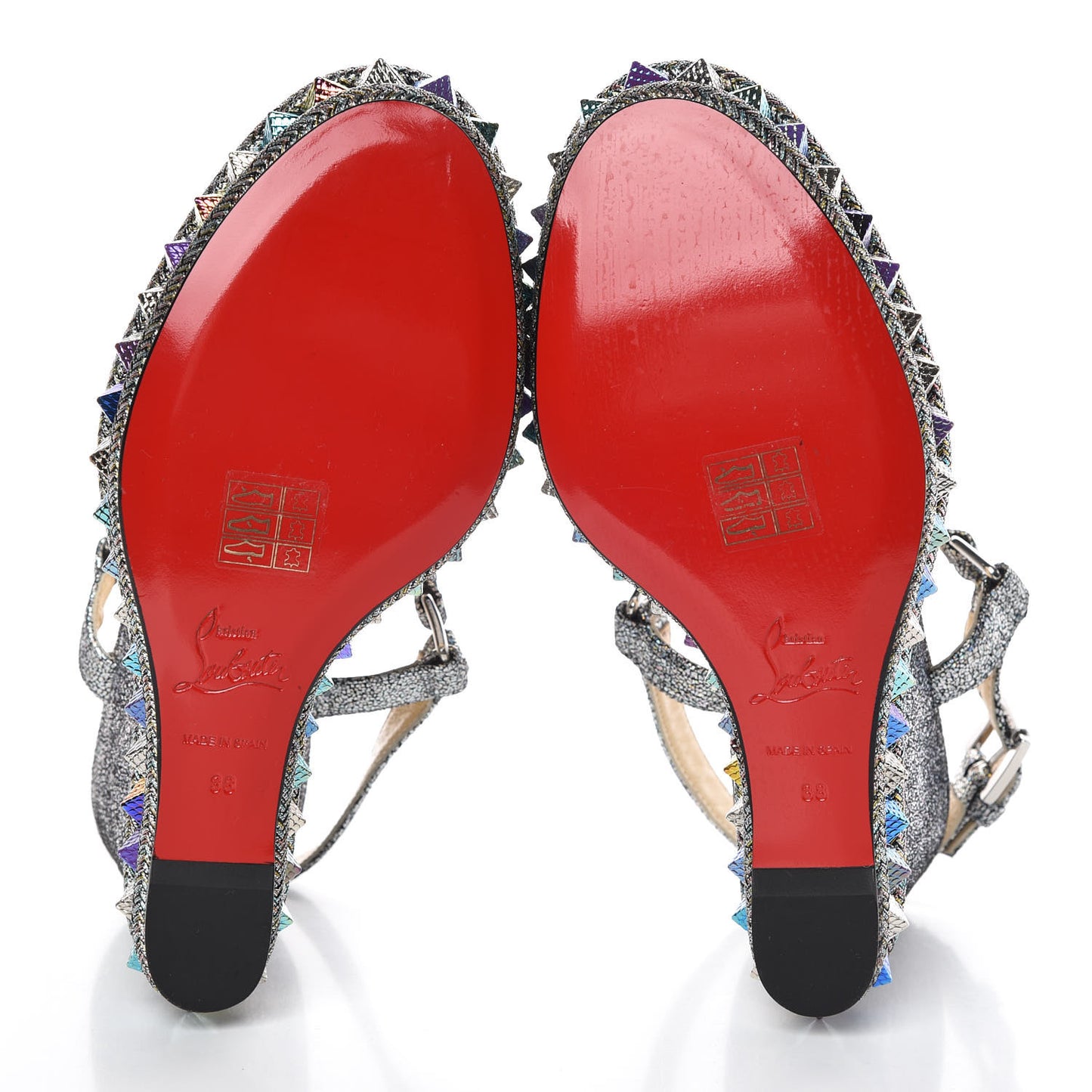 Nappa Mica Pyraclou 110 Wedge Sandals 38 Silver