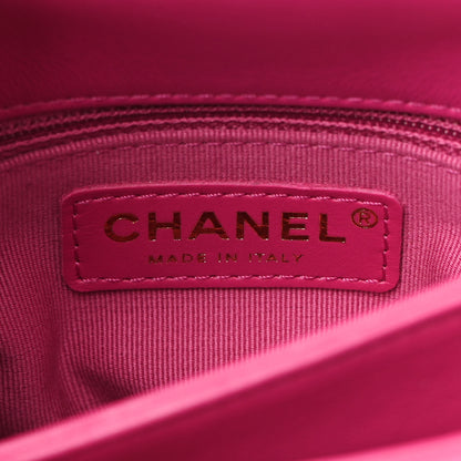 Chanel Lambskin Quilted Small Chain Top Handle Flap Pink 7 of 10