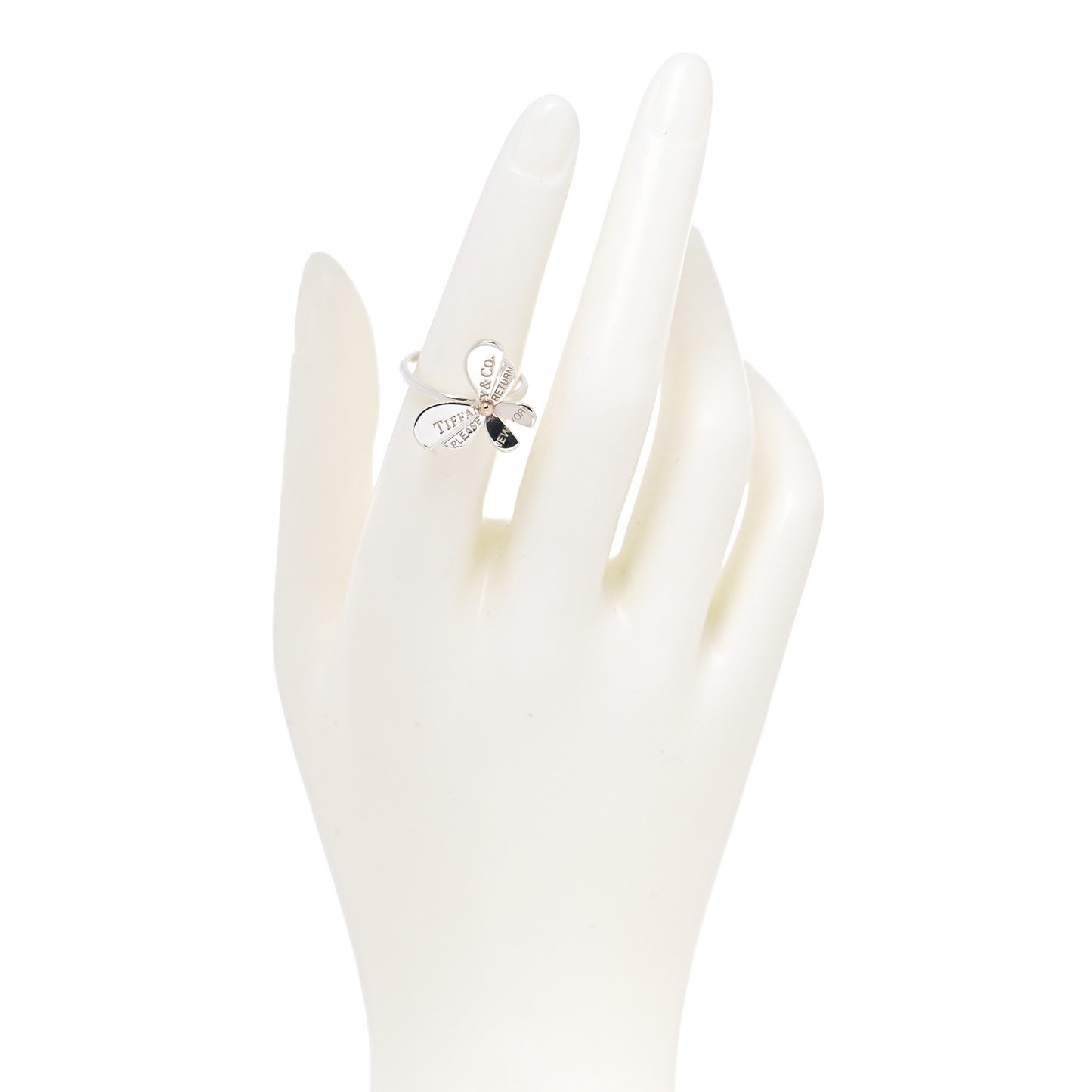 Sterling Silver 18K Rose Gold Return to Tiffany Love Bugs Butterfly Ring 52 6