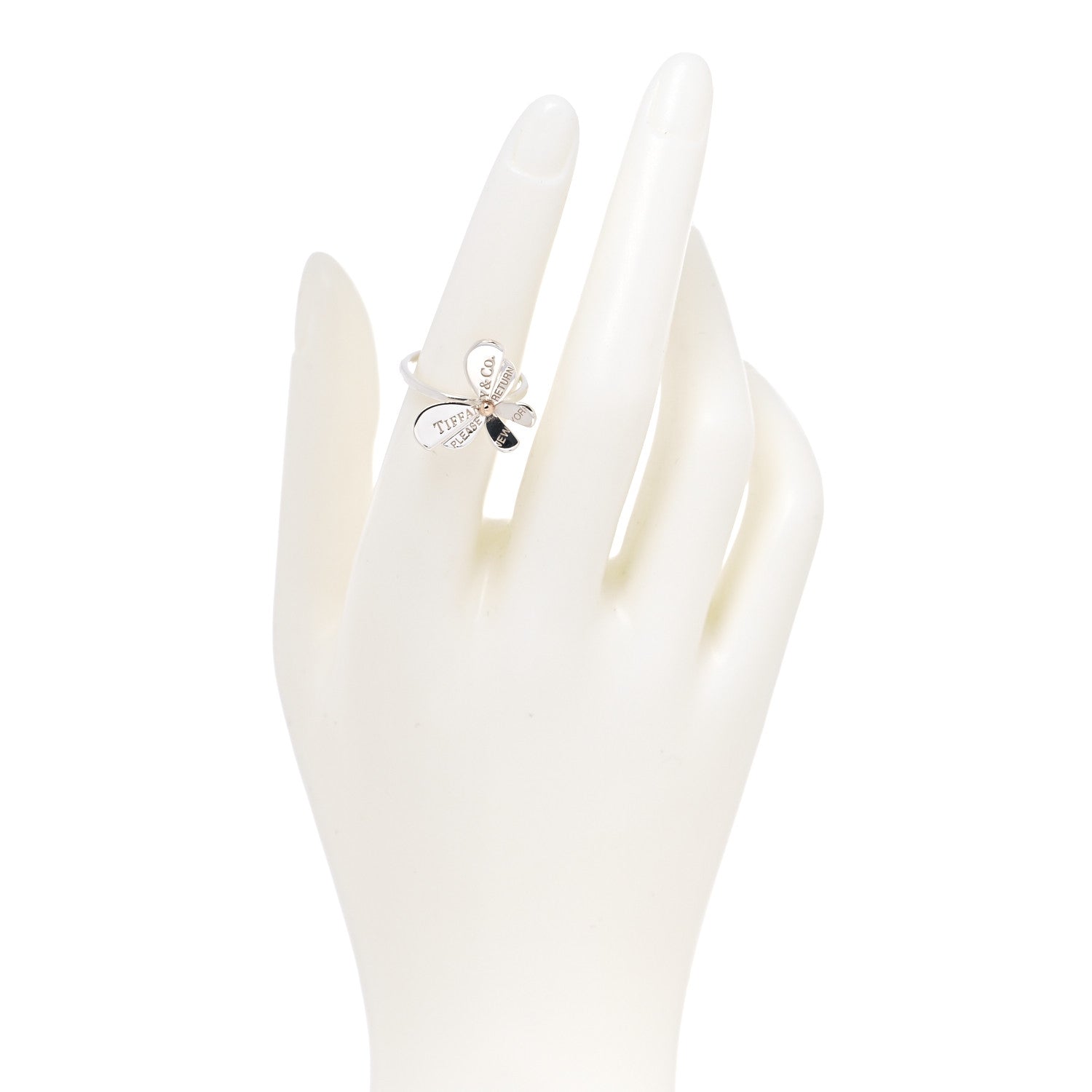 Tiffany Sterling Silver 18K Rose Gold Return to Tiffany Love Bugs Butterfly Ring 52 6 2 of 5