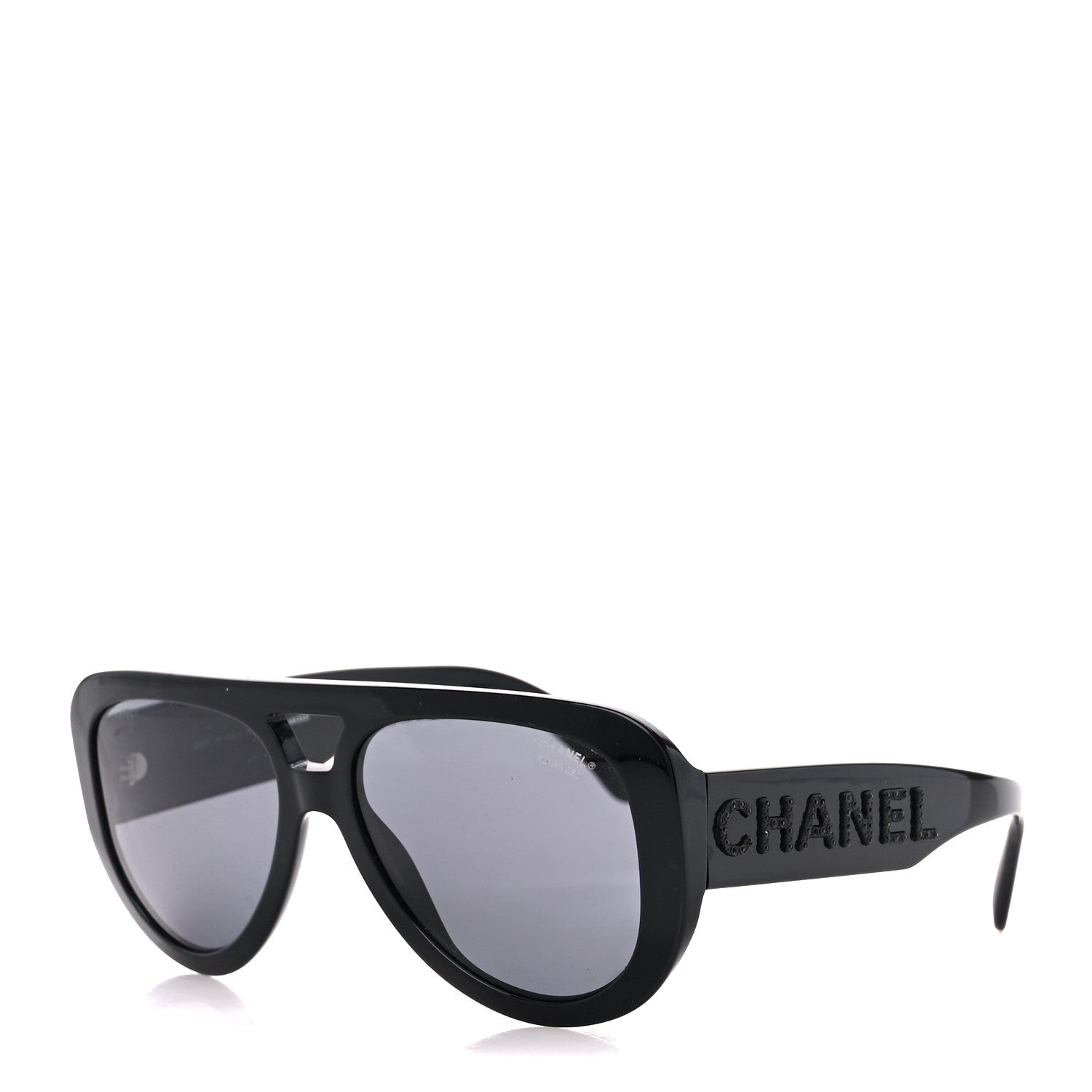 Chanel Resin Crystal Polarized Sunglasses 5423-B Black 1 of 8