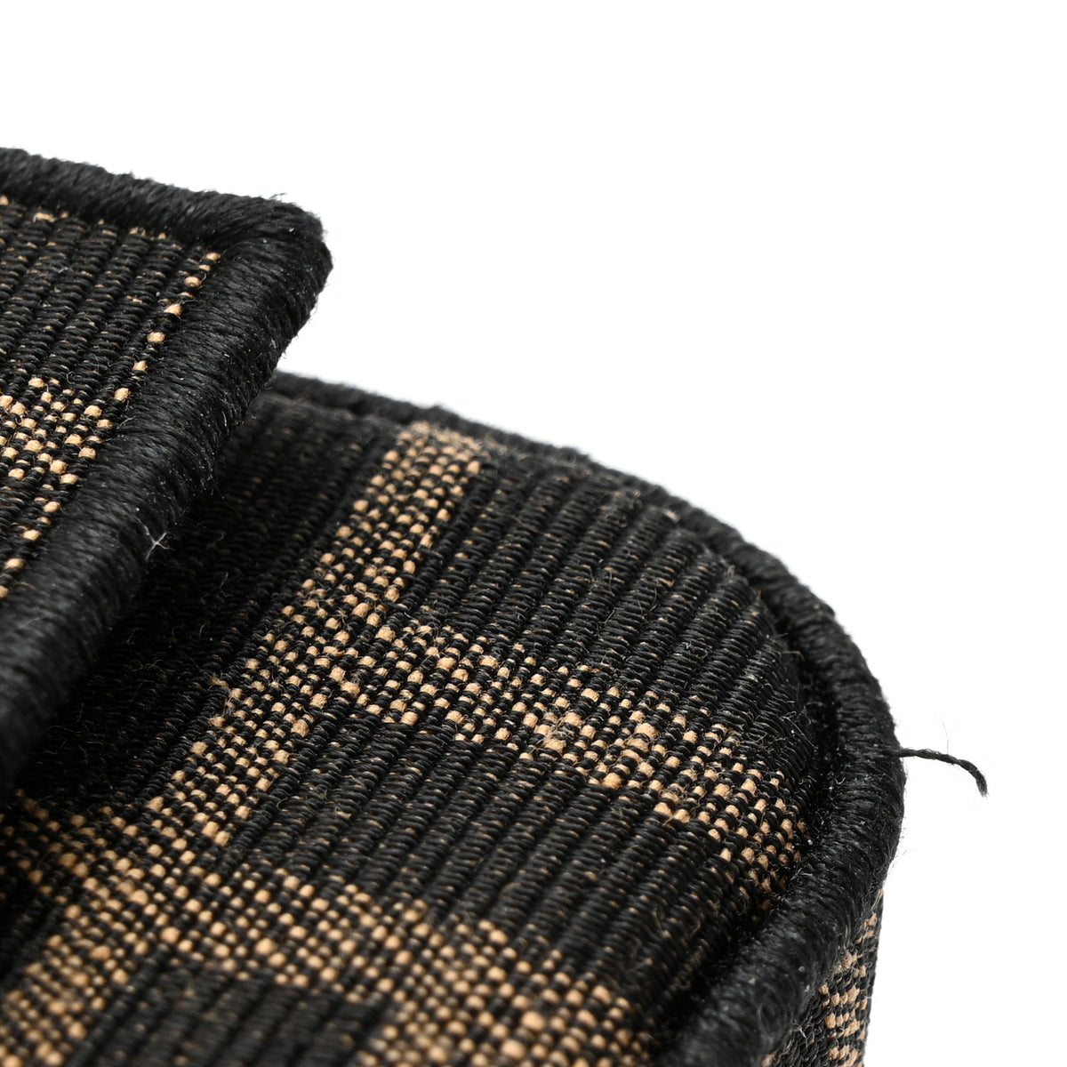 Fabric Jacquard FF 1974 Nano Baguette Charm Tobacco Moro Black