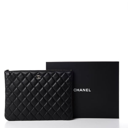 Chanel Lambskin Quilted Medium Cosmetic Case Black 10 of 10