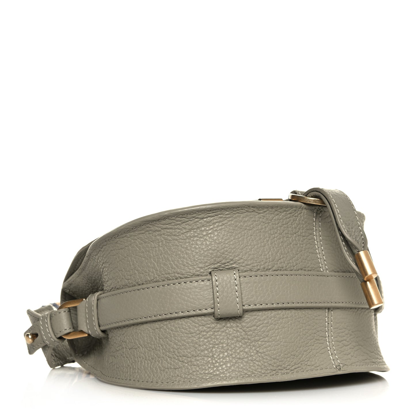 Calfskin Embroidery Mini Marcie Round Crossbody Bag Slate Green