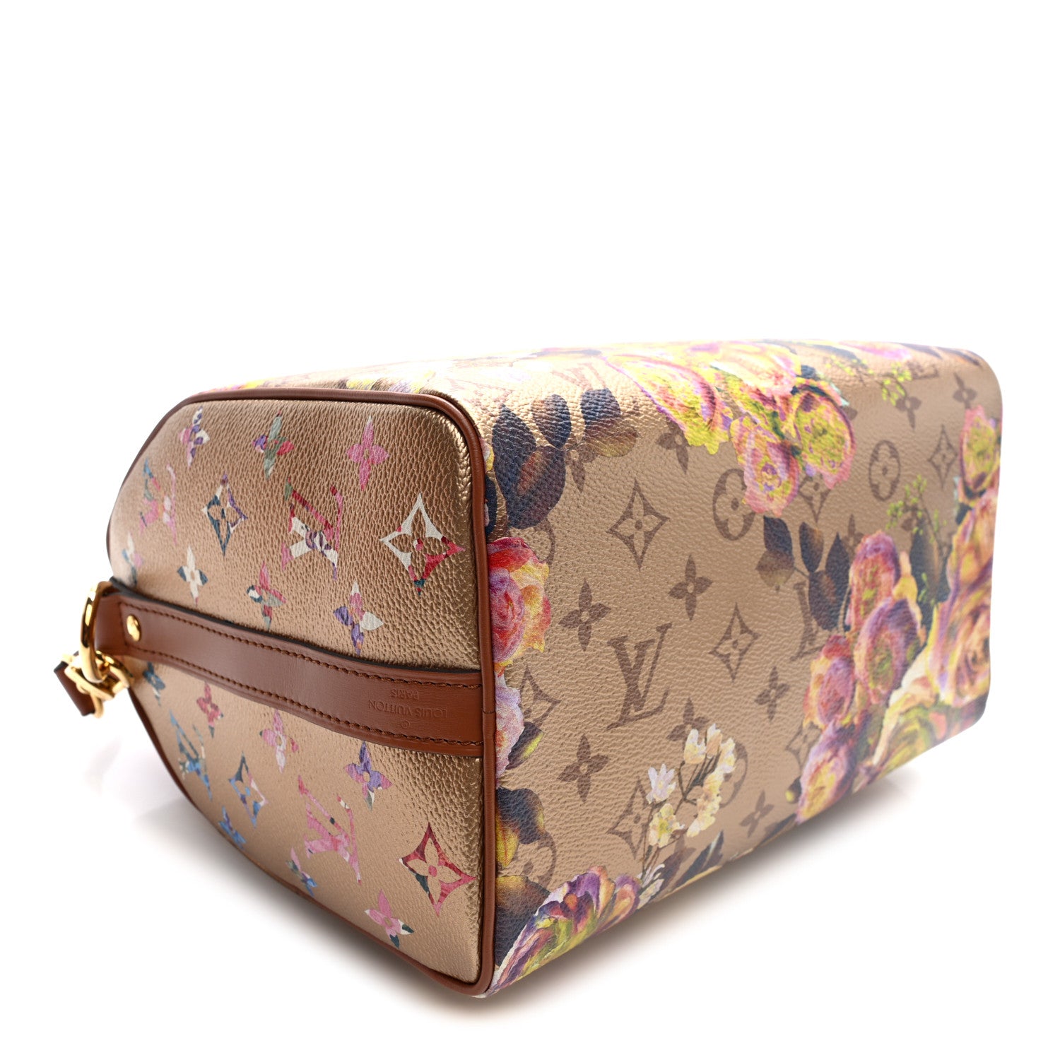 Louis Vuitton Metallic Monogram LV Garden Speedy Bandouliere 25 Gold 4 of 9
