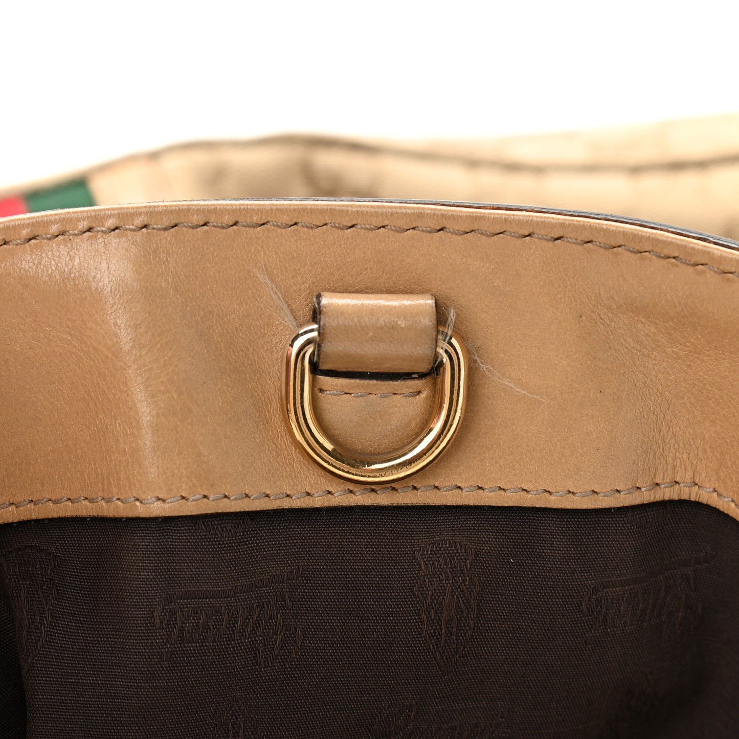 Monogram Web Large Tassel Tote Beige