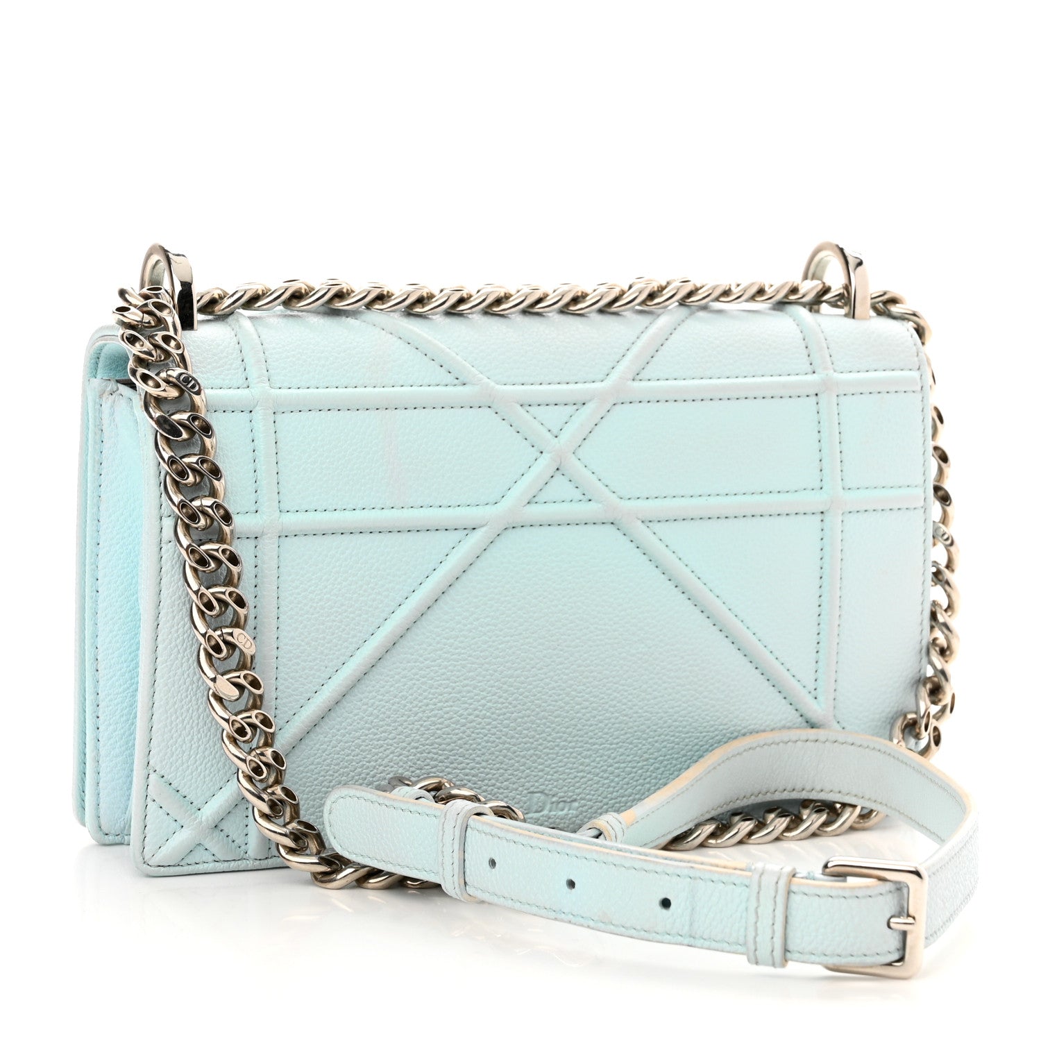 Christian Dior Grained Calfskin Small Diorama Flap Bag Light Blue 3 of 13