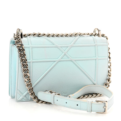 Christian Dior Grained Calfskin Small Diorama Flap Bag Light Blue 3 of 13