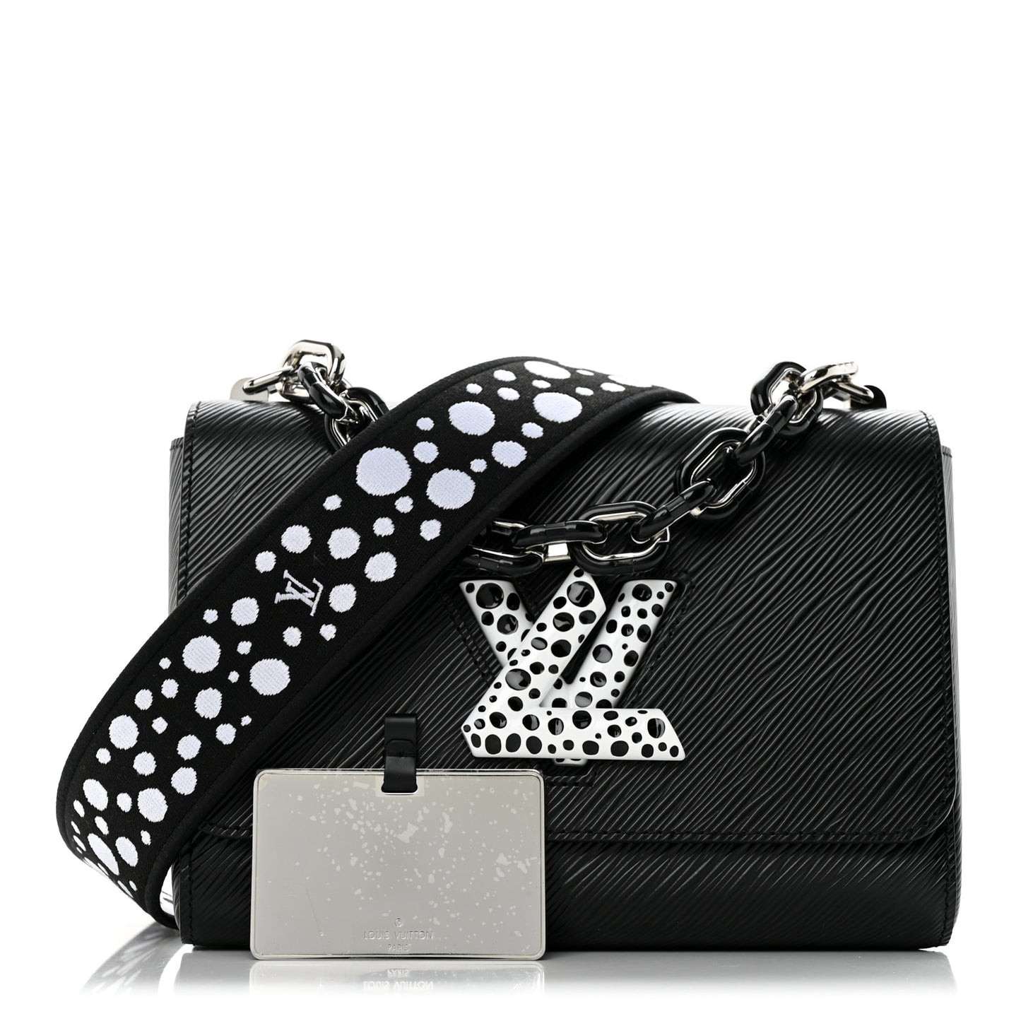 LV X YK Epi Infinity Dots Twist Shoulder Bag MM Black