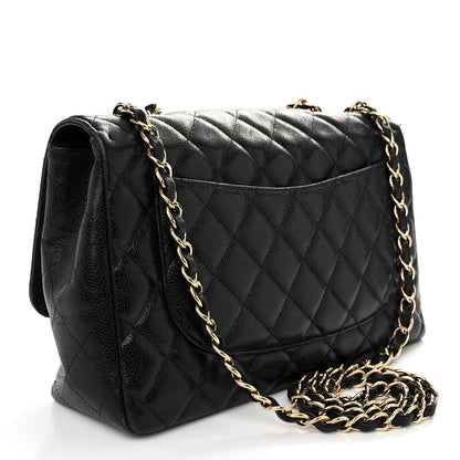Chanel Caviar Quilted Jumbo Single Flap Black 3 of 12
