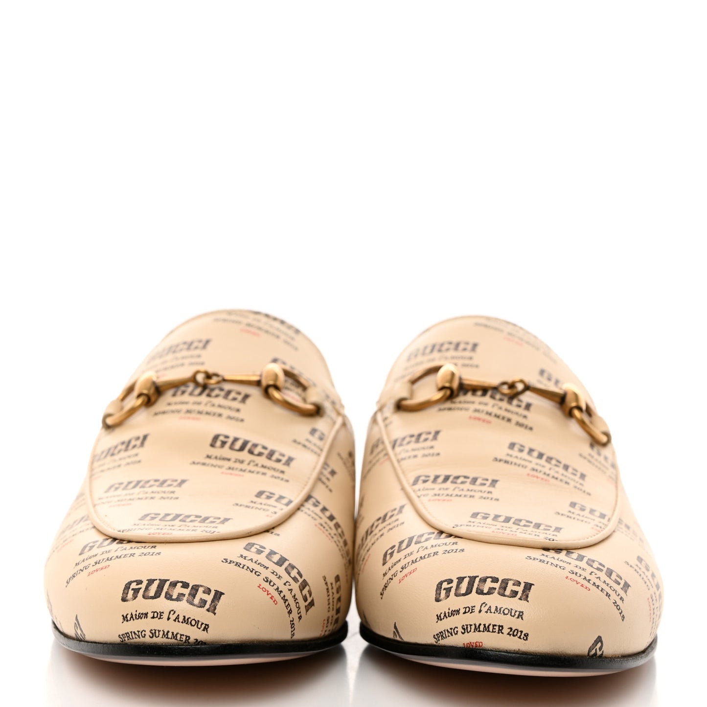 Calfskin Stamp Print Womens Princetown Slippers 36 Soy Black