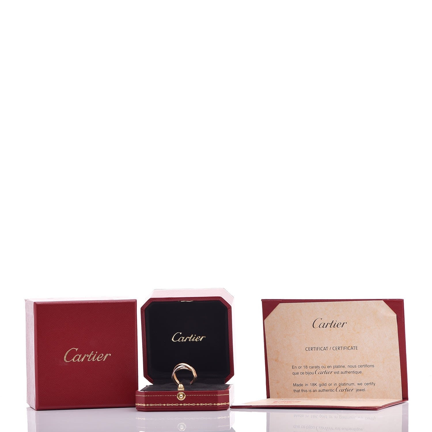 Cartier 18K Pink Yellow White Gold Small Trinity Ring 53 6.25 7 of 7