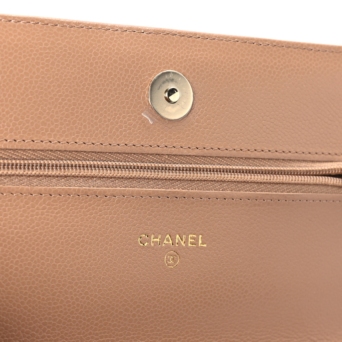 Chanel Caviar Quilted Wallet on Chain WOC Dark Beige 6 of 11