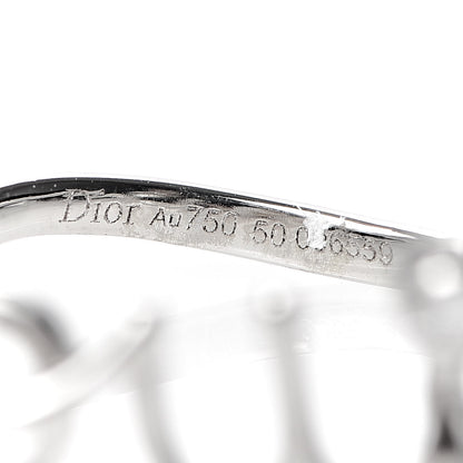 Christian Dior 18K White Gold Diamond Oui Ring 50 5.25 4 of 5