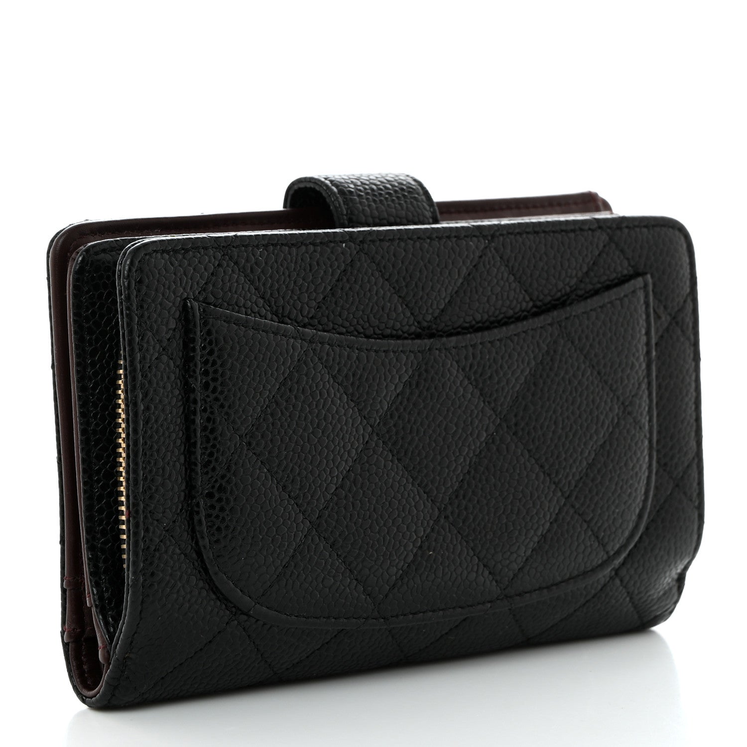 Chanel Caviar Quilted Zipped Pocket Wallet Black 3 of 8