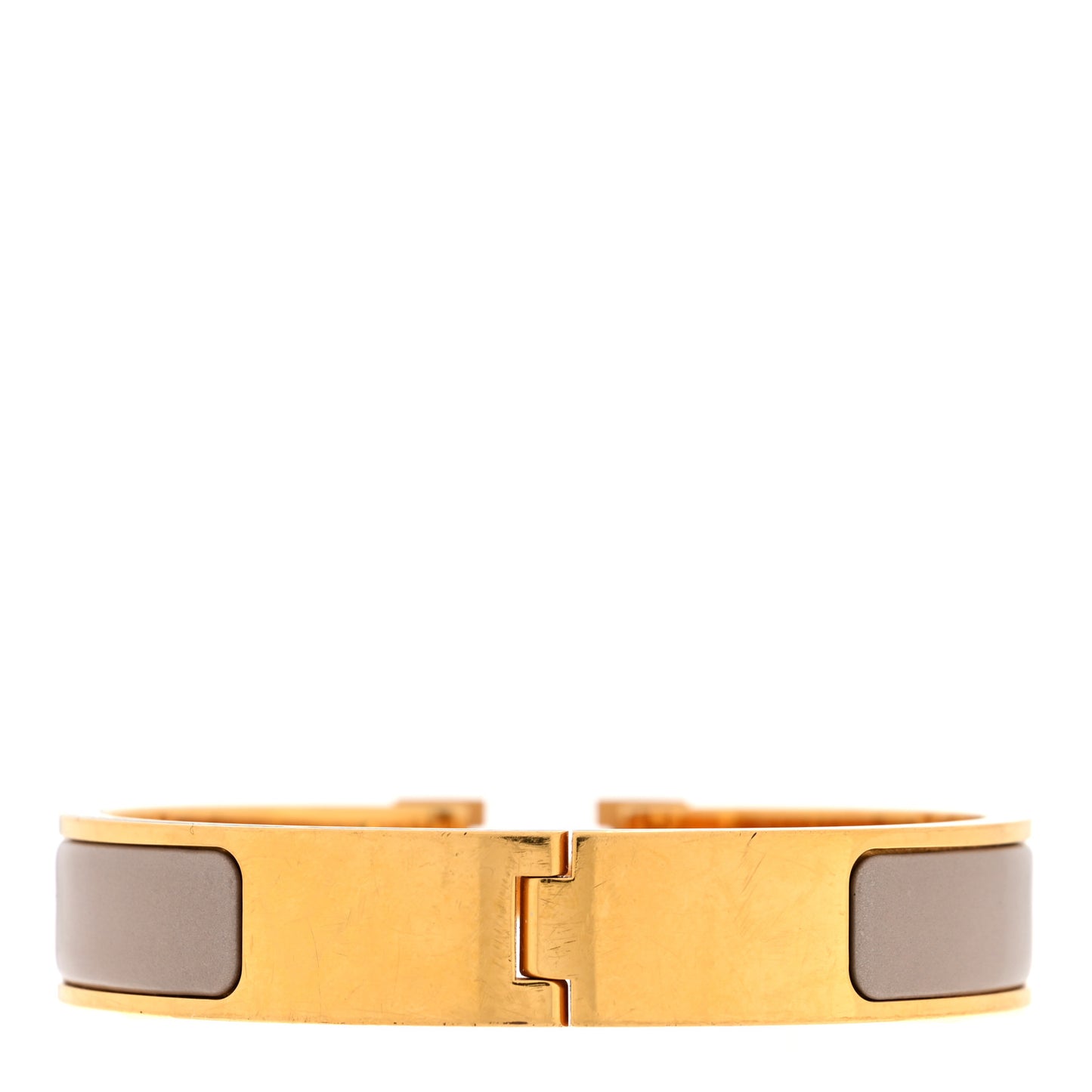 Enamel Narrow Clic Clac H Bracelet PM Marron Glace