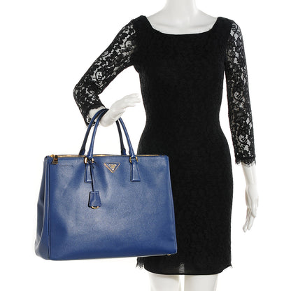 Prada Saffiano Lux Extra Large Galleria Double Zip Tote Bluette 2 of 10