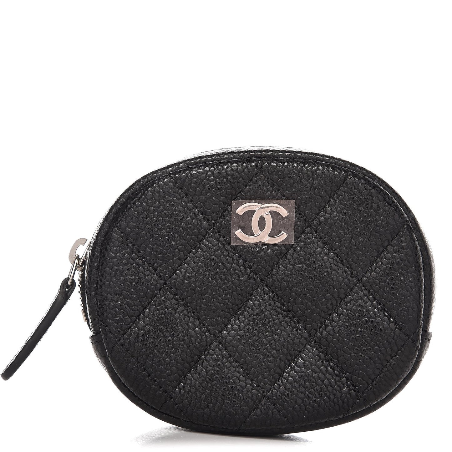 Caviar Quilted Zip Around Classic Coin Purse Black