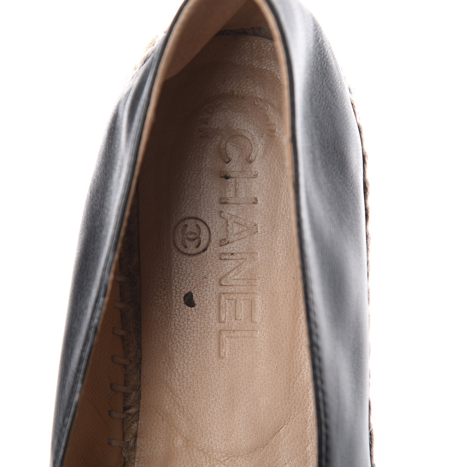 Chanel Lambskin CC Espadrilles 38 Black 5 of 7