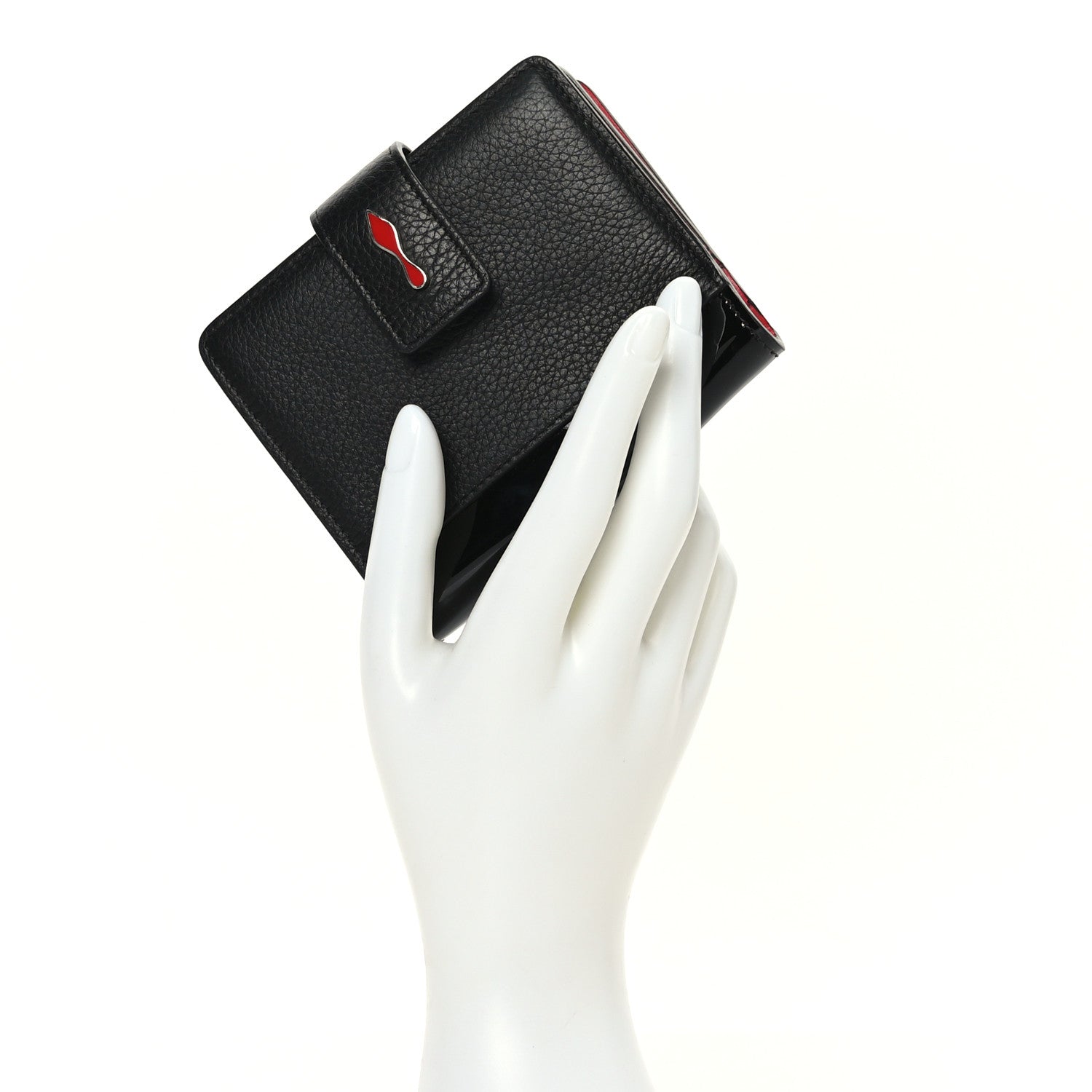 Christian Louboutin Calfskin Patent Mini Paloma Wallet Black 2 of 7