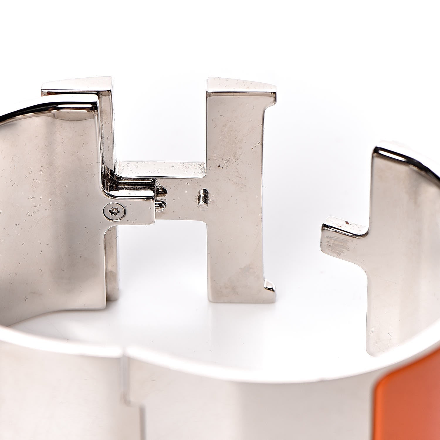 Hermes Enamel Extra Wide Clic Clac H Bracelet GM Orange 5 of 6