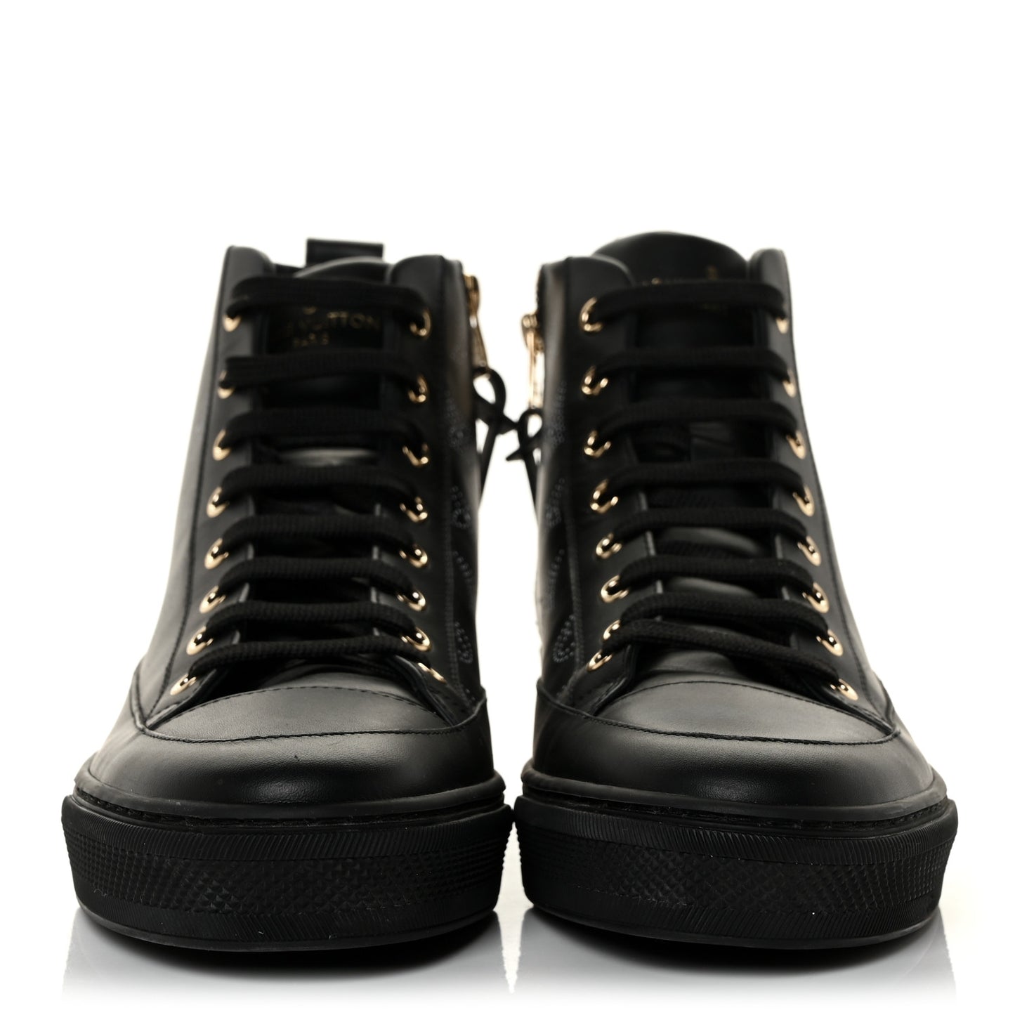 Calfskin Monogram Stellar Sneaker Boots 38 Black White