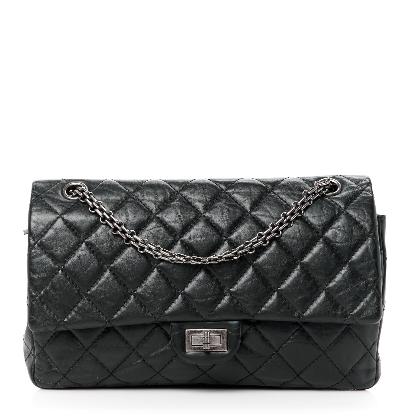 Aged Calfskin Quilted 2.55 Reissue 226 Flap Black