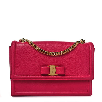 Salvatore Ferragamo Printed Calfskin Ginny Shoulder Bag Begonia 1 of 11