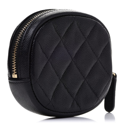 Chanel Caviar Quilted Zip Around Classic Coin Purse Black 3 of 9