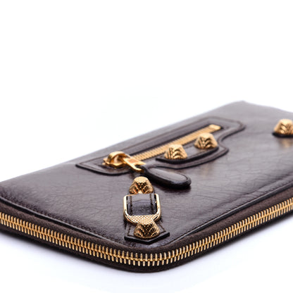 Balenciaga Agneau Giant 12 Gold Hardware Compagnon Wallet Black 6 of 12