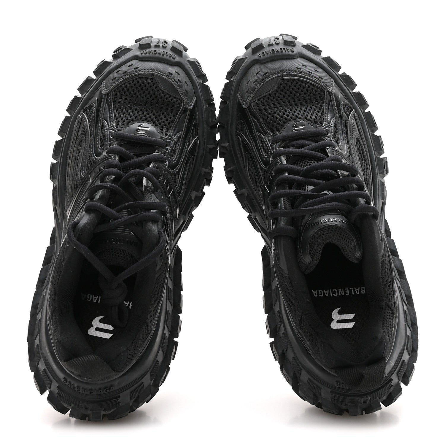 Balenciaga Mesh Nylon Mens Monocolor Bouncer Sneakers 37 Black 2 of 8